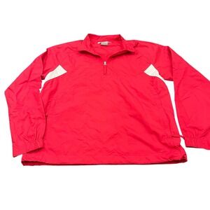 Nike Golf Windbreaker Pullover Womens M Red Nike Fit Storm 1/4 Zip Jacket